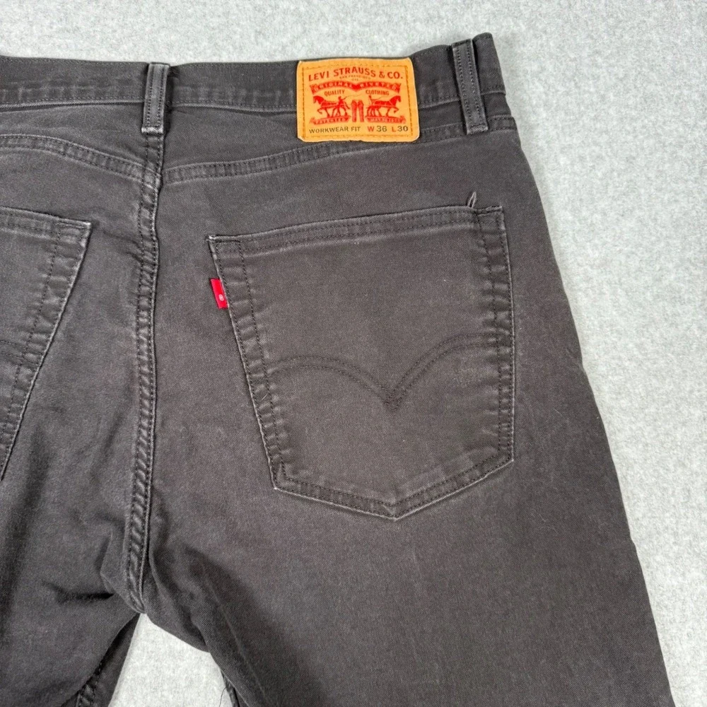 Levis Workwear Fit Mens 36x30 Charcoal Black Stretch Utility Pants Grunge Punk